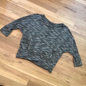 VELVET Crewneck Drop Shoulder 3/4 Sleeve Pullover w/ Pockets Women’s S